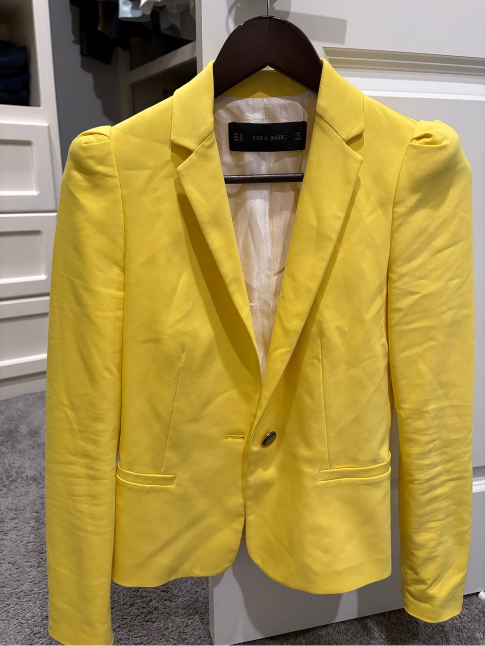 Zara Bright Yellow Tailored Blazer